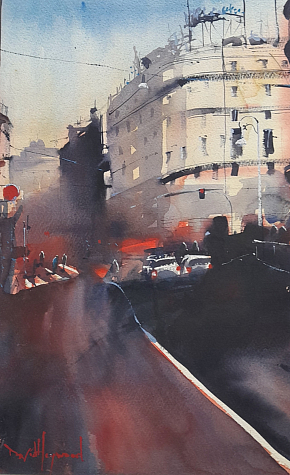 David Heywood To Rome Original Watercolour 
