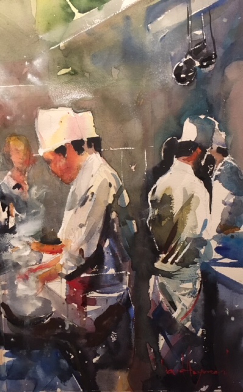 David Heywood 'Chefs' Original Watercolour 
